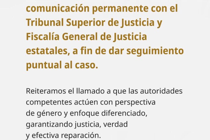 Caso Renata Palmer: Secretaría de las Mujeres acompaña a su madre tras feminicidio