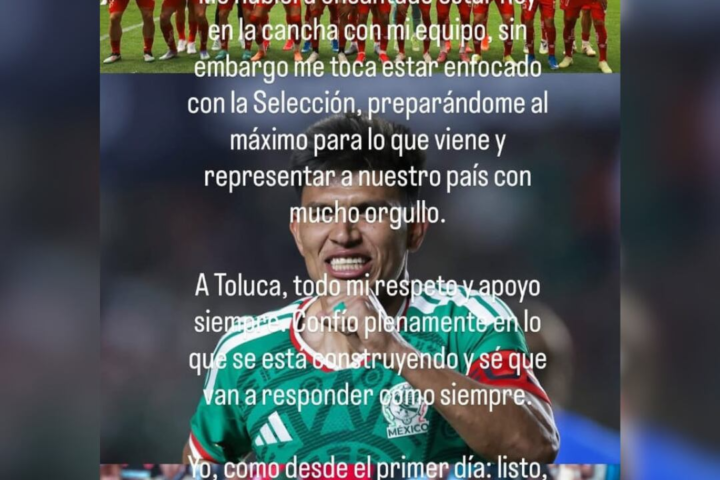 Jesús Gallardo rompe el silencio tras perderse juego con Toluca por México rumbo al Mundial 2026.