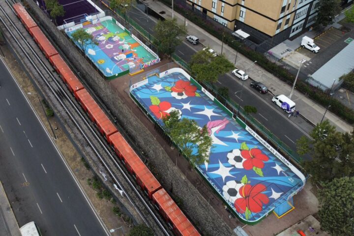 Giovani Gutiérrez inaugura canchas rehabilitadas en Coyoacán.