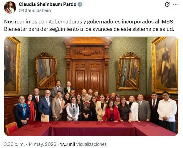 Claudia Sheinbaum encabeza reunión de seguimiento sobre IMSS-Bienestar