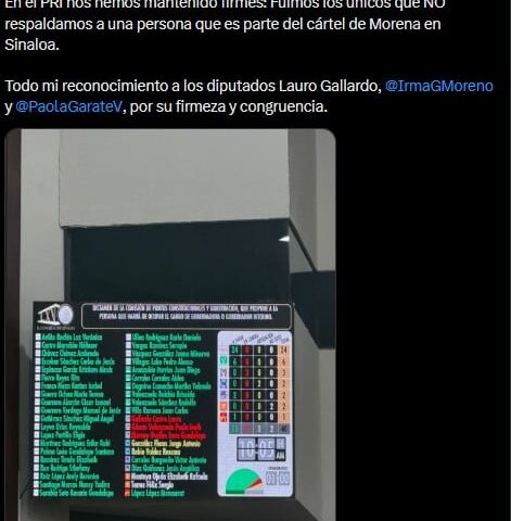 La senadora Paloma Sánchez aplaude que el PRI se ha mantenido firme en Sinaloa