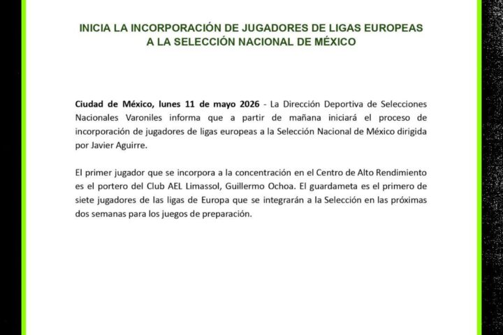 Llegan los europeos: México recibirá a 7 jugadores rumbo al Mundial 2026.