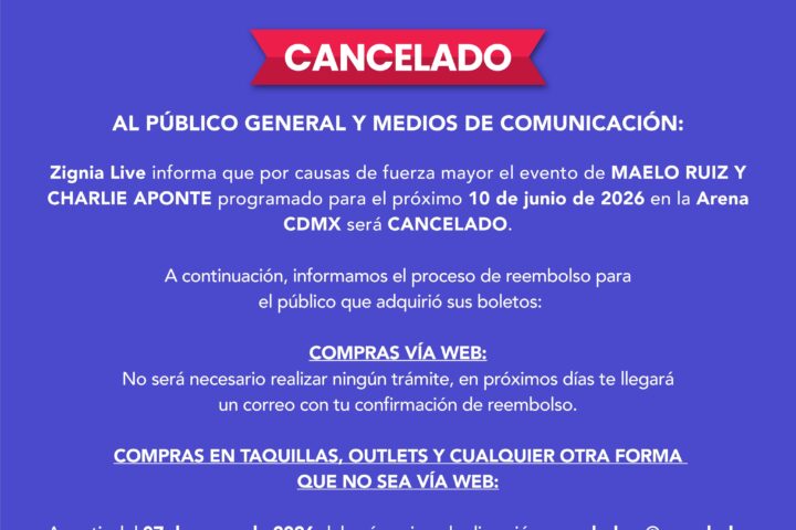 Cancelan concierto de Maelo Ruiz y Charlie Aponte en la Arena CDMX