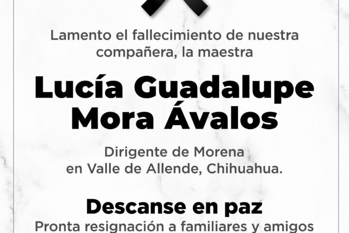 Esquela de Ariadna Montiel por asesinato de Lucía Guadalupe Mora en Valle de Allende.