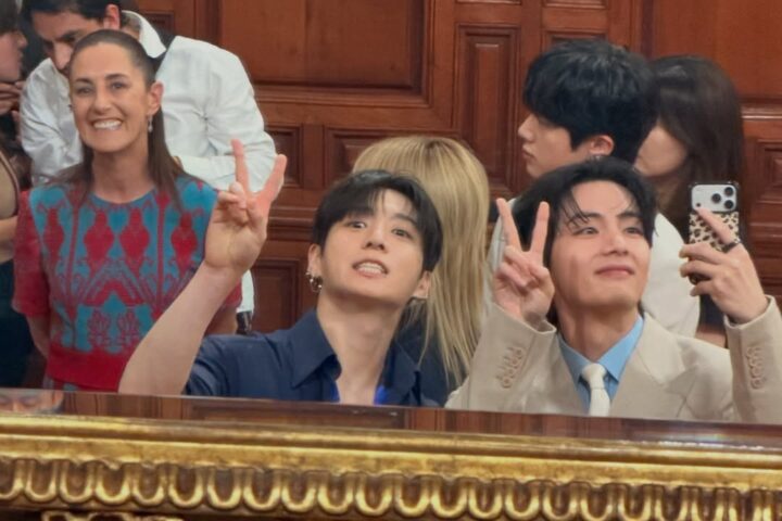 La inesperada selfie de Kim Taehyung con Claudia Sheinbaum en Palacio Nacional