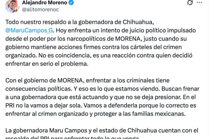 Alejandro Moreno cierra filas con Maru Campos