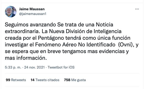 Jaime Maussan opina sobre la creación de la oficina que investiga el fenómeno Ovni por parte del Pentágono