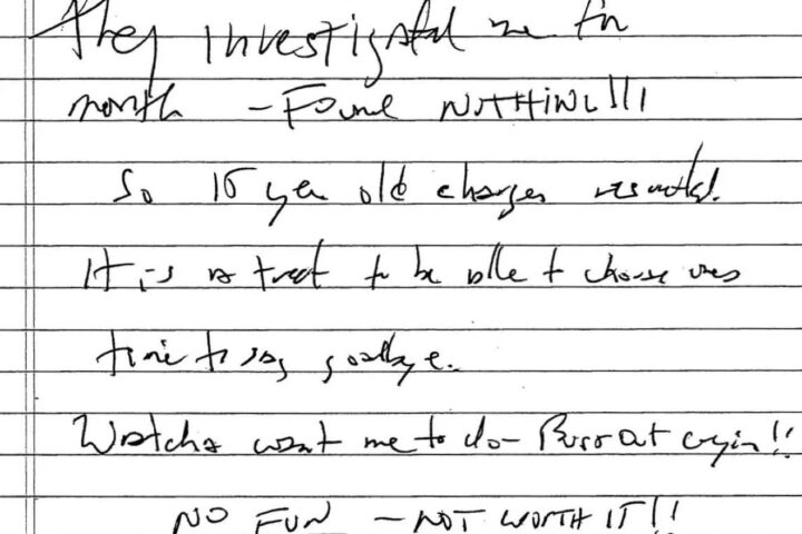 Supuesta nota de Jeffrey Epstein