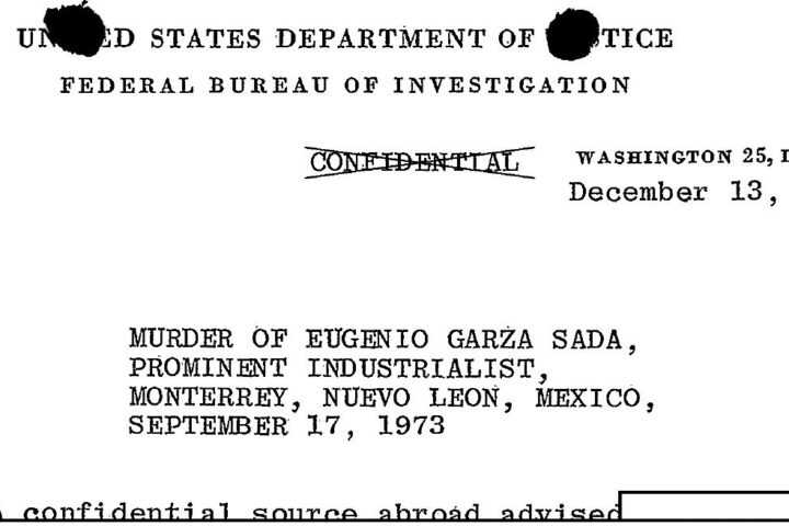 Investigación del FBI sobre asesinato de Eugenio Garza Sada