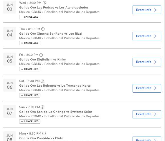 Gol de Oro cancelado