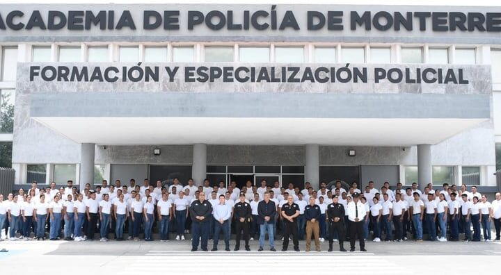 Academia de Policía de Monterrey inicia formación de 104 cadetes.
