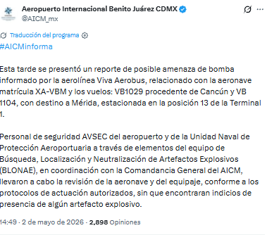 Amenaza de bomba en AICM