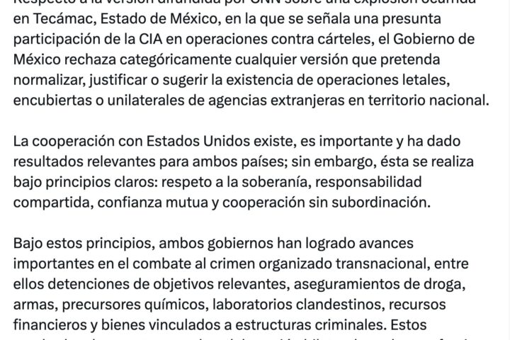 Omar García Harfuch desmiente participación de la CIA