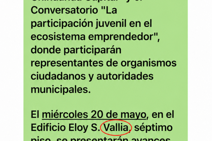 Gobierno Abierto… pero con el apellido cerrado: Municipio confunde “Vallina” con “Vallia” en comunicado oficial