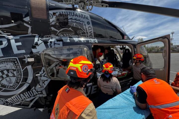 Realizan traslado aeromédico de paciente con quemaduras graves