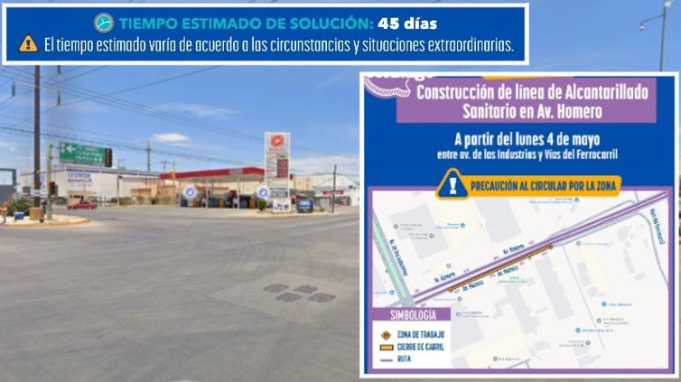 Instalará JMAS Chihuahua línea de alcantarillado en avenida Homero