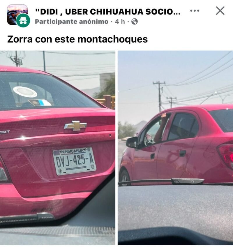 Alerta en Chihuahua por vehículo rojo implicado en presuntas estafas viales de montachoques