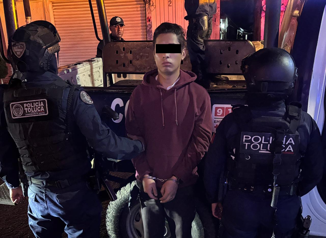 Cae presunto distribuidor de drogas en Toluca tras operativo policial