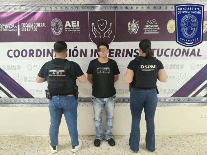 Detienen AEI y DSPM a joven por delitos contra la salud en Chihuahua