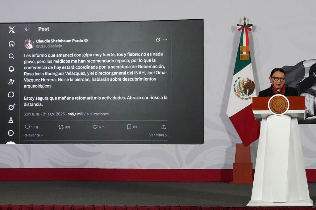 Gripa y fiebre obligan a Claudia Sheinbaum a ausentarse de la conferencia matutina