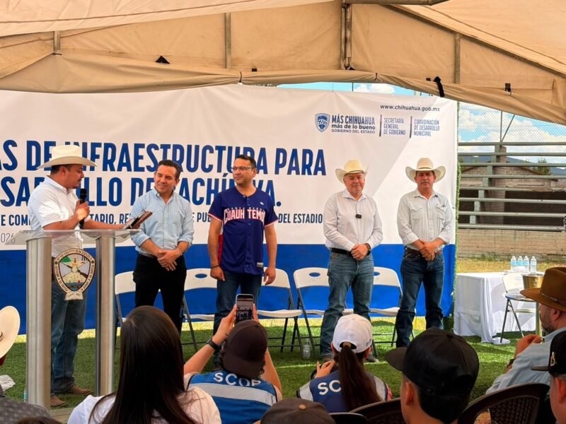 Impulsan obras de infraestructura social y deportiva en el municipio de Bachíniva