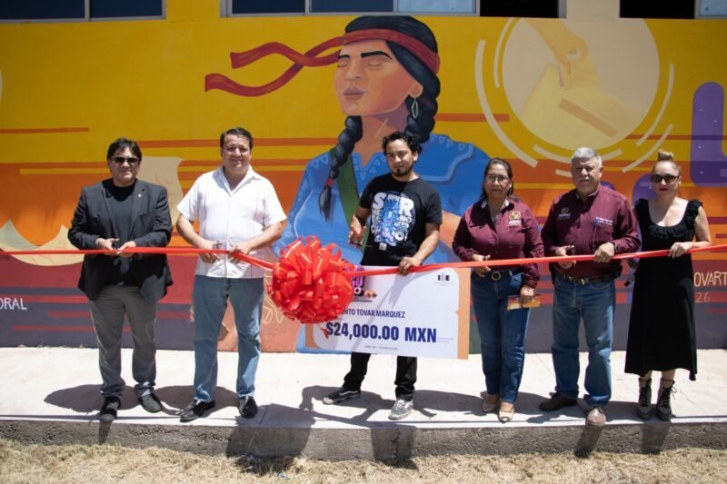 Inauguran en el municipio de Jiménez el primer mural del programa Muro Cívico 2026