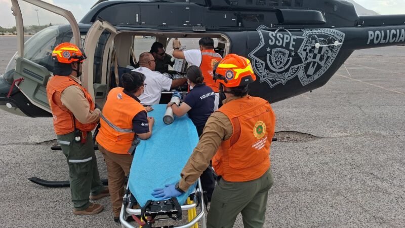 Operativo de emergencia: bebé recién nacido es trasladado en helicóptero desde la sierra hasta Chihuahua