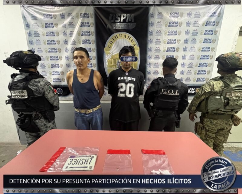 Capturan a dos sujetos con droga sintética y una motocicleta de matrícula apócrifa