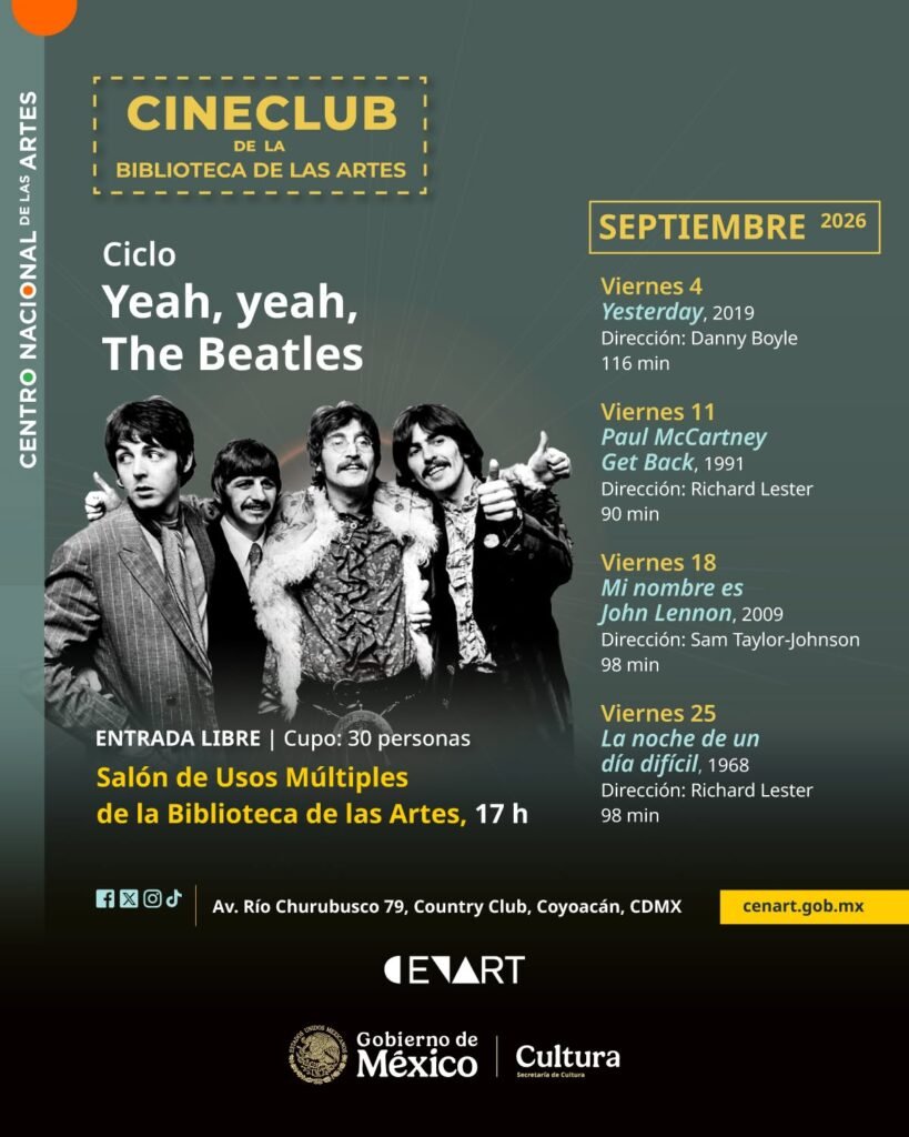 Cineclub gratuito proyectará películas y documentales sobre The Beatles en la Ciudad de México
