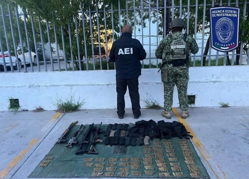 Decomisan arsenal y camionetas tras balacera contra militares en la zona serrana de Nonoava