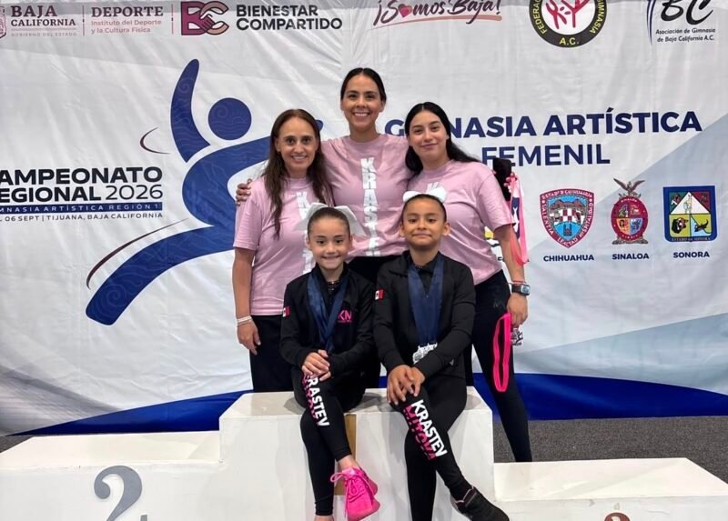 Destacada participación de la selección chihuahuense de gimnasia en el campeonato regional de Tijuana