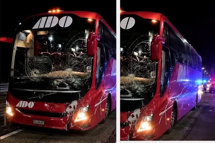 Grupos vandálicos apedrean autobuses de la línea ADO en la ruta que conecta Puebla y Oaxaca