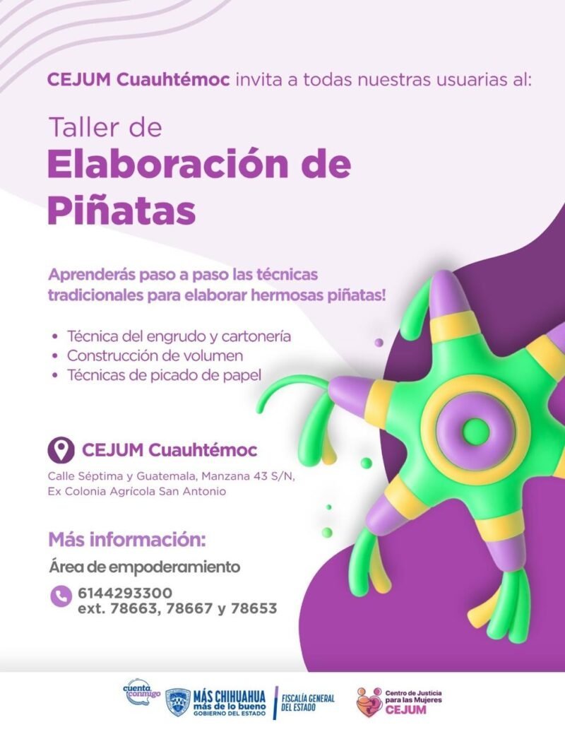 impulsa centro de justicia para las mujeres en cuauhtémoc la autonomía económica con taller de piñatas