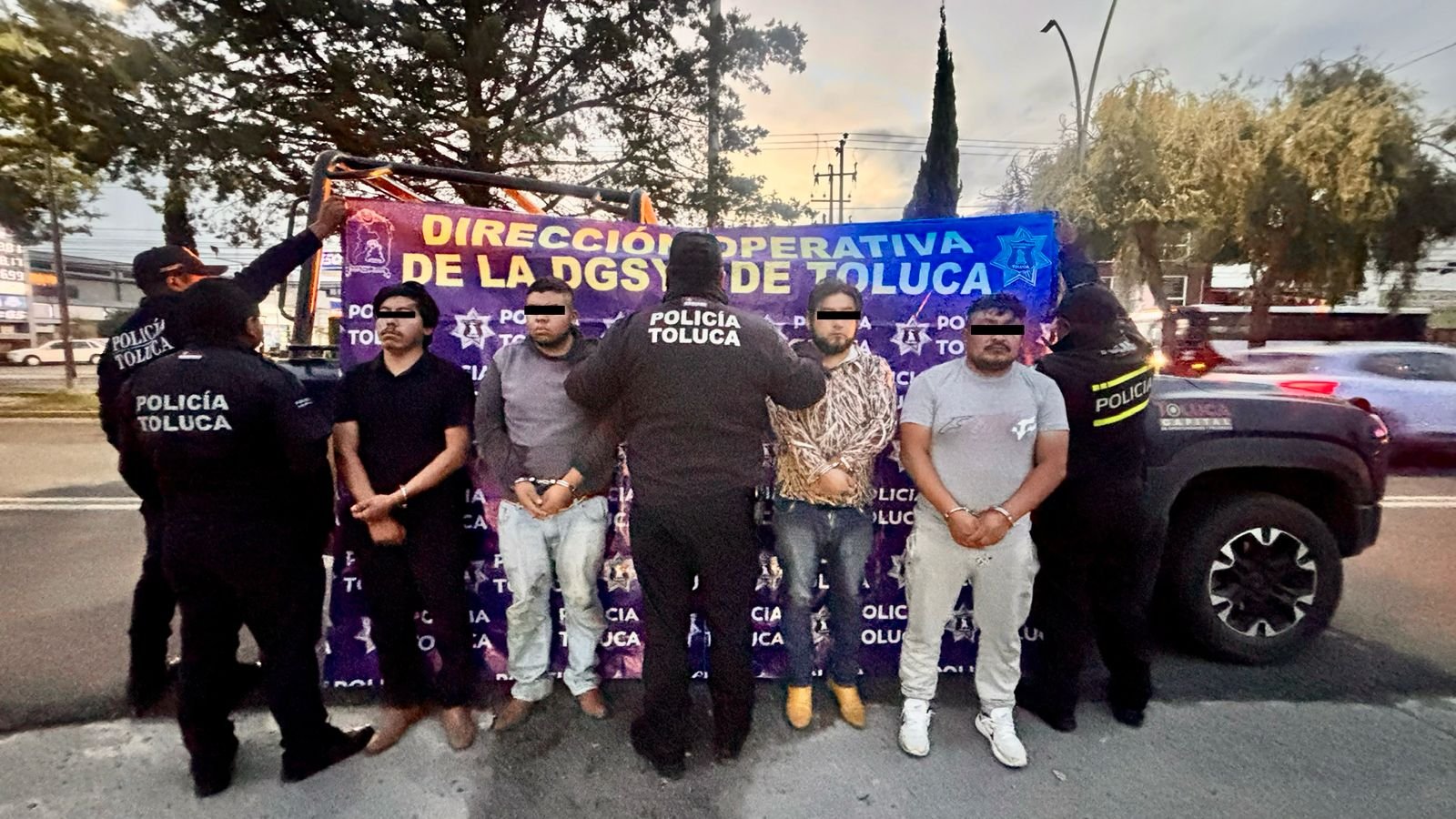 Operativo policial en Toluca culmina con la detención de cuatro presuntos abigeos y el rescate de ganado