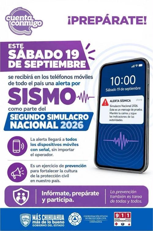 Todo listo para el Segundo Simulacro Nacional 2026: hora exacta y envío masivo de alertas a celulares