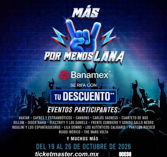 Aprovecha la gran semana de conciertos con boletos al dos por uno en México