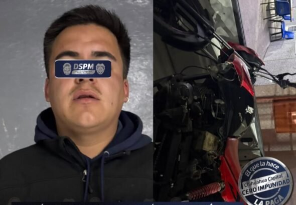 Aseguran a motociclista con posible marihuana y matrículas falsas durante operativo nocturno en la colonia San Felipe