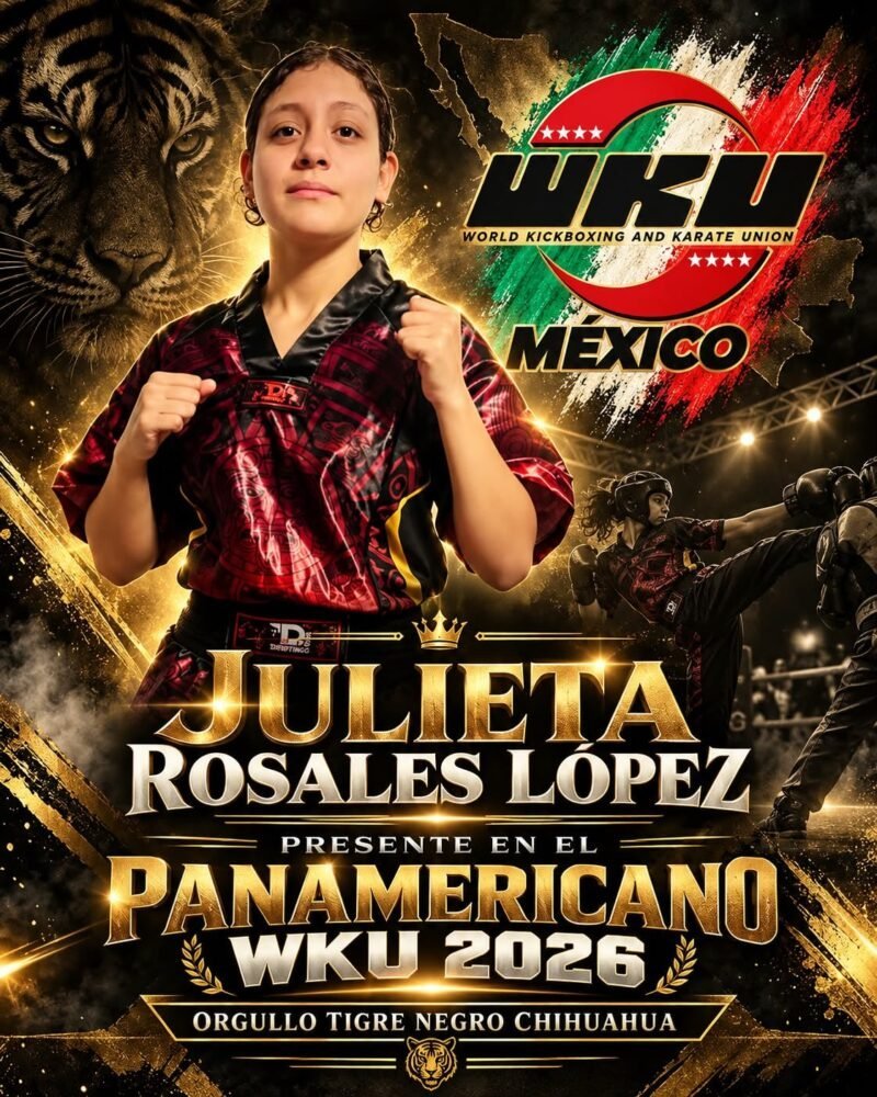 Atleta chihuahuense Julieta Rosales competirá en el Panamericano WKU 2026 en la capital del país