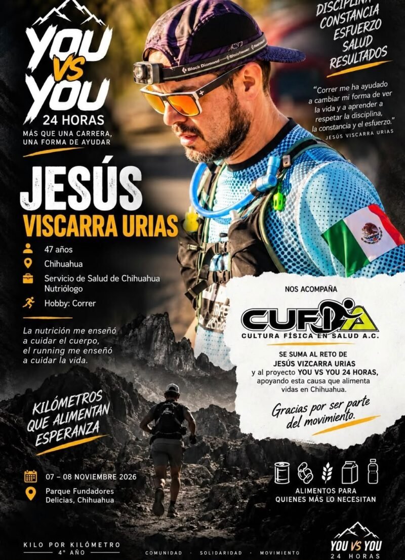 Atleta de CUFISA A.C. participará en el reto ‘You vs. You 24 horas’ para ayudar a la Sierra Tarahumara