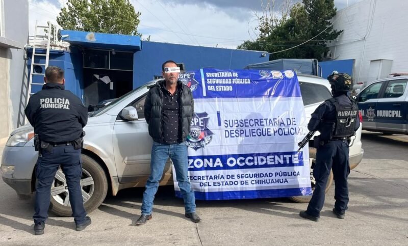Capturan en Cuauhtémoc a presunto sujeto armado tras intensa persecución coordinada