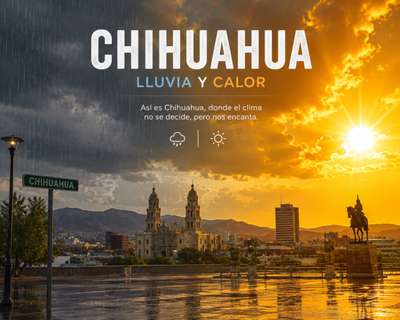 Chihuahua afronta jornada de contrastes climáticos con altas temperaturas, vientos intensos y lluvias dispersas