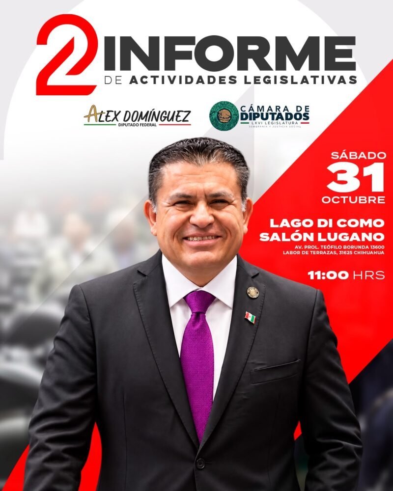 Diputado federal Alex Domínguez anuncia los detalles para la rendición de su segundo informe legislativo