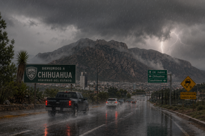 Emiten alerta por rachas intensas de viento, lluvias y marcado descenso térmico en gran parte de Chihuahua