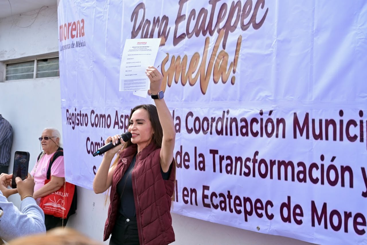 Esmeralda Vallejo formaliza su registro ante Morena para competir por la alcaldía de Ecatepec