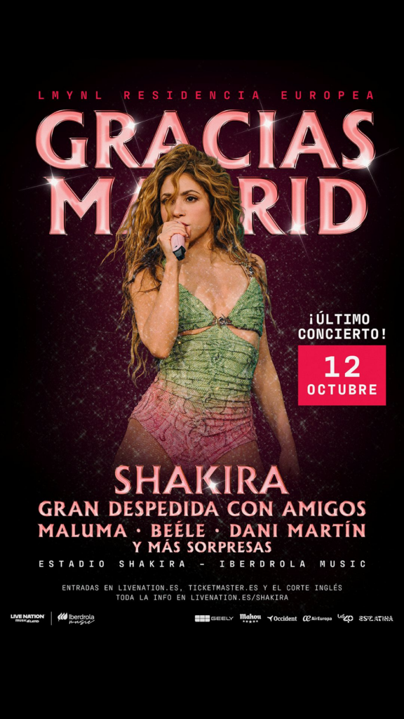 Invitados de lujo y grandes sorpresas marcarán el cierre de la residencia madrileña de Shakira