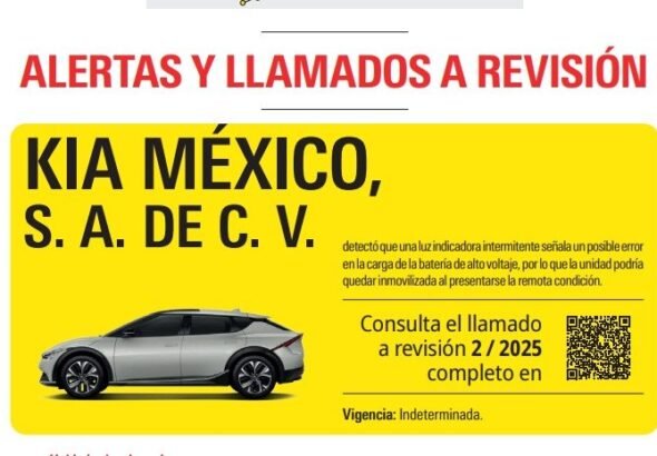 Profeco emite alertas urgentes por fallas mecánicas y electrónicas en modelos recientes de Kia y Toyota