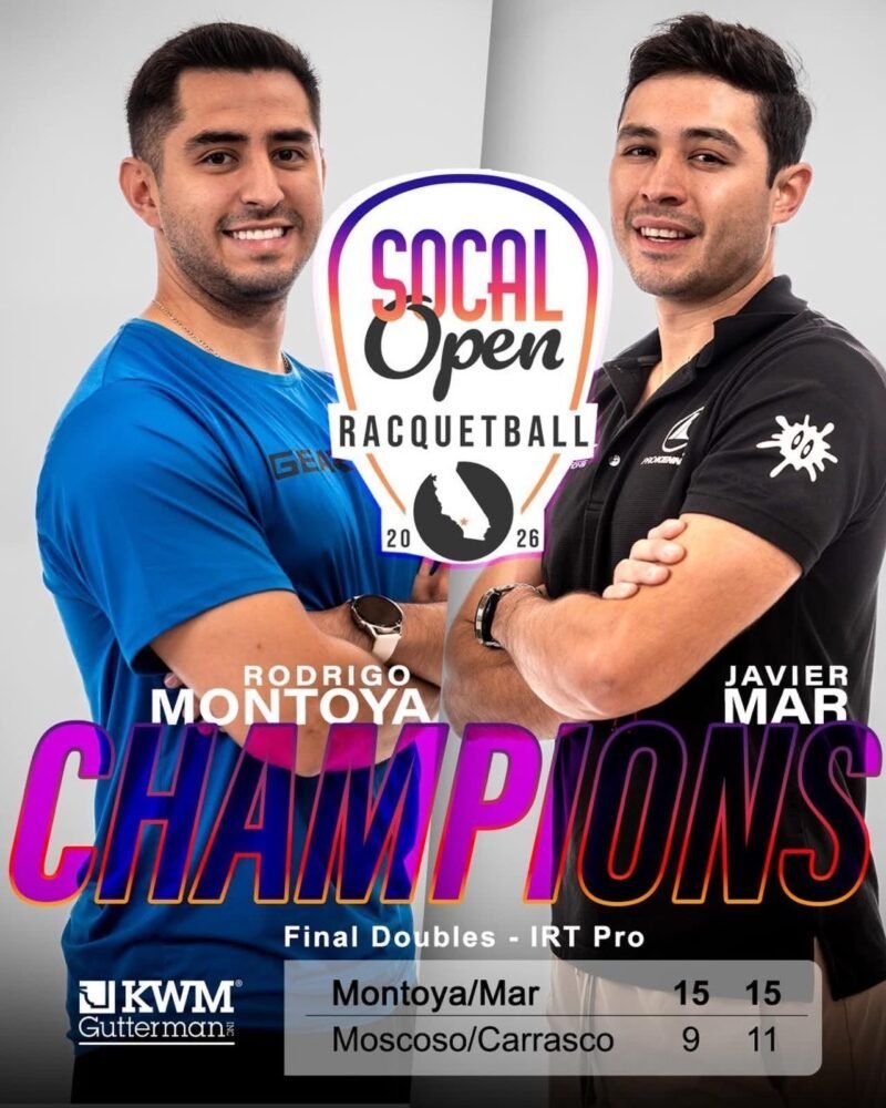 Raquetbolistas de chihuahua conquistan el título de dobles en el SoCal Open en estados unidos