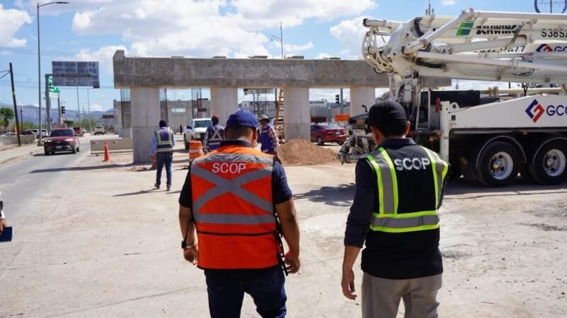 Supervisan el progreso de la construcción en el paso superior Palestina y Fuerza Aérea