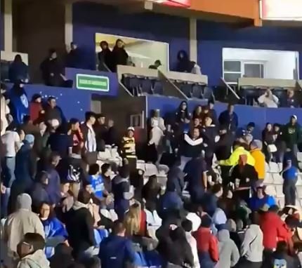 Trifulca en las gradas del estadio Hidalgo deja saldo de tres detenidos tras encuentro futbolístico